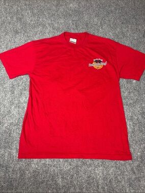 Hanes Red Short Sleeve Crewneck Tee with South Padre Island Graphic